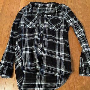 White and Black Plaid Flannel